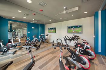 Strength and cardio center with training studio offering yoga/pilates, spin rooms and weekly fitness classes